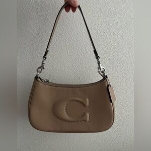 Coach Beige Leather Shoulder Bag